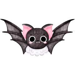 Cute Bat, Bat, Bat illustration, watercolor, Halloween, Cute Halloween Bat, Halloween illustration