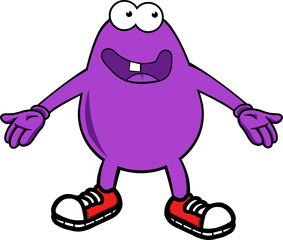 Purple Cartoon Character