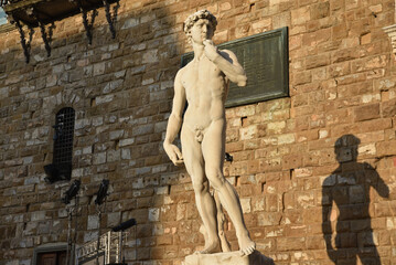 Statue du David place de la Signoria à Florence. Italie