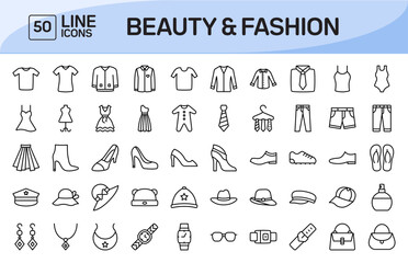Beauty and Fashion Line Icons Pack Vol 1
