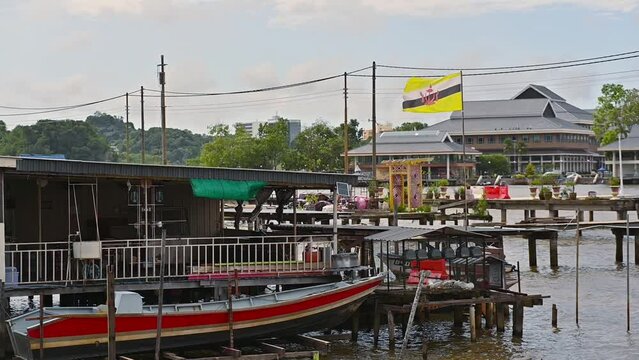 Jetty of Kampong Ayer, water village in Brunei.