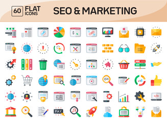 Seo and Marketing Flat Icons Pack Vol 2