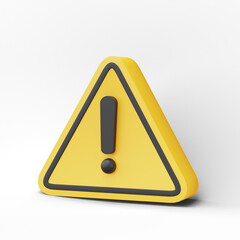 3D Warning sign icon isolated on transparent background. Attention sign icon icon. Danger symbol. exclamation mark symbol.