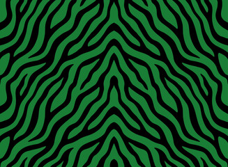 Zebra stripes seamless pattern. Black and green