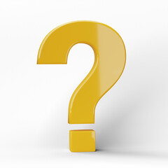 3D question mark icon or ask faq answer solution isolated on transparent background png file.