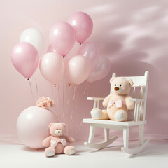 A Sparkling Array of Toys and Teddy Bears on Soft Pink Hue
