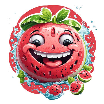 Funny watermelon sticker PNG, AI tools generated image