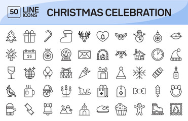 Christmas Celebration Line Icons Pack Vol 1