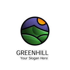 Green Hill Modern Gradient Logo Vector Template