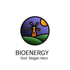 Bio energy Windmill Modern Company Logo Vector Template