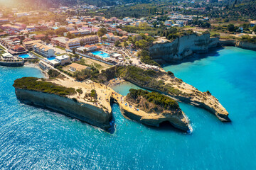 Famous Canal D'amour in Sidari, Corfu island, Greece. Famous Canal d'Amour beach with beautiful...
