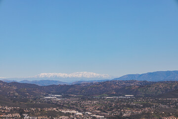 Fototapeta na wymiar Scenic Mountain View from Double Peak Park, San Diego, San Marcos, California