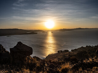 Titicaca Lake in the Amantani island, Peru