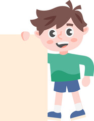 Cute Kids Holding Banner Illustration