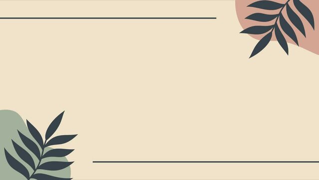 Animation Footage of Aesthetic Background Template with Minimalist Pastel Colors and Motion Nature Elements.	