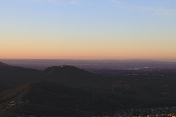 Sunrise over Laguna Mountains in San Diego California