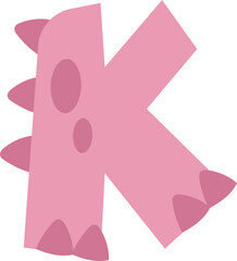 Alphabet Dino K Illustration