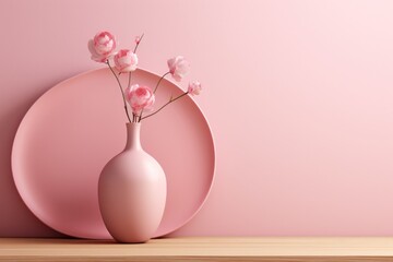 Pink vase with flowers © olegganko