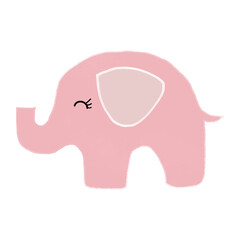 Obraz premium Cute pink elephant cartoon