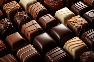 chocolate candies in box