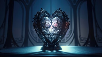 Gothic heart shaped , gothic styles. Created with generative AI.