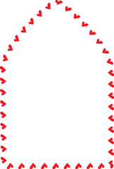 Red Heart Architectural Arch rectangular frame architecture Heart window door decoration background for valentine wedding celebration romantic greeting card