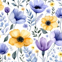 Colorful watercolor floral background