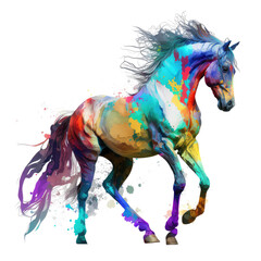 Fototapeta na wymiar colorful horse isolated on white