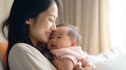 Fototapeta na wymiar The Bond of Motherhood: A Portrait of a Mother and Child