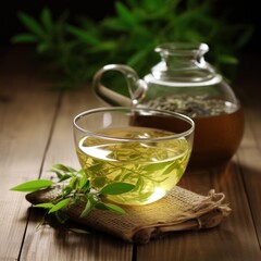 Green tea natural background