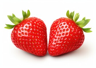 Two strawberries isolated