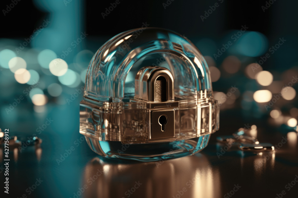 Poster digital padlock. cyber security technology network data protection technology virtual dashboard.onli