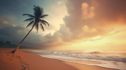plage au coucher de soleil