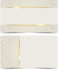 Premium VIP Card. White and gold luxury business card.