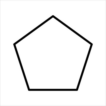 pentagon icon. Thin linear pentagon outline icon isolated on white background. Line vector pentagon sign, symbol for web and mobile
