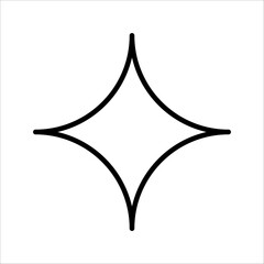 Shine icon, Clean star icon on white background