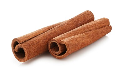 Cinnamon sticks isolated on white background  
