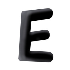 3D Shadow Black letter E