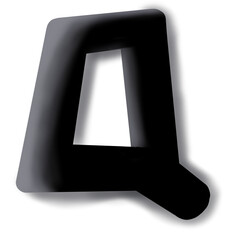3D Shadow Black letter Q
