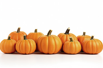 Assortment of pumpkins isolated on white background