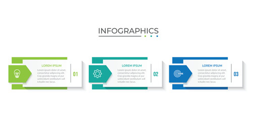 Presentation business infographic template with 3 steps. Vector illustration.