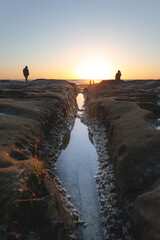 Tidepools at Sunset on La Jolla Beach California