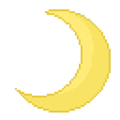 Pixel illustration of a half moon © kobako.illustration