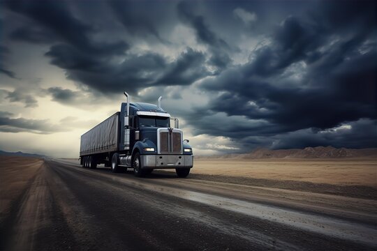 Truck on the road, US model, Generative AI