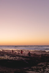 Tidepools at Sunset on La Jolla Beach California