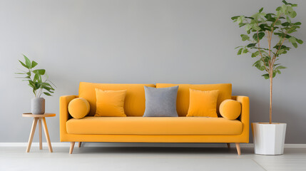 Orange sofa. Generative AI