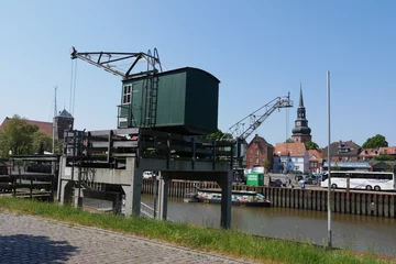 Deurstickers Binnenhafen mit Drehkran in Stade © Falko Göthel