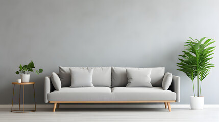 Gray sofa. Generative AI