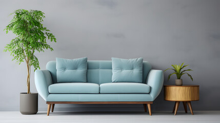 Blue sofa. Generative AI