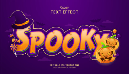 decorative spooky halloween editable text effect vector design